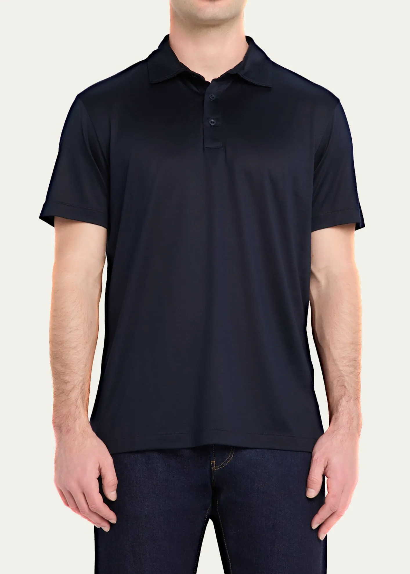 Giorgio ArmaniMen's Silk and Cotton Polo Shirt