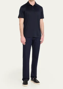Giorgio ArmaniMen's Silk and Cotton Polo Shirt
