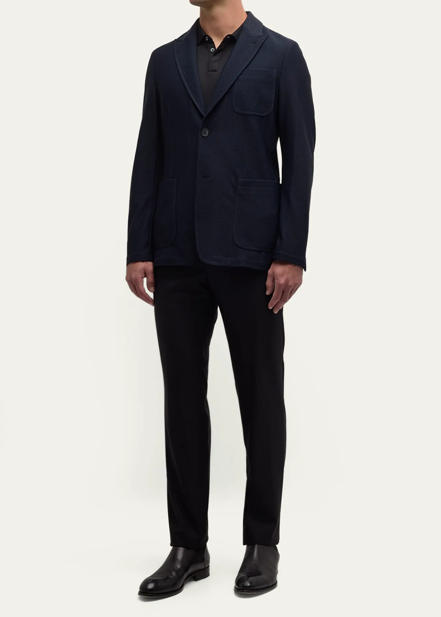 Giorgio ArmaniMen's Single-Breasted Rice Stitch Sport Coat