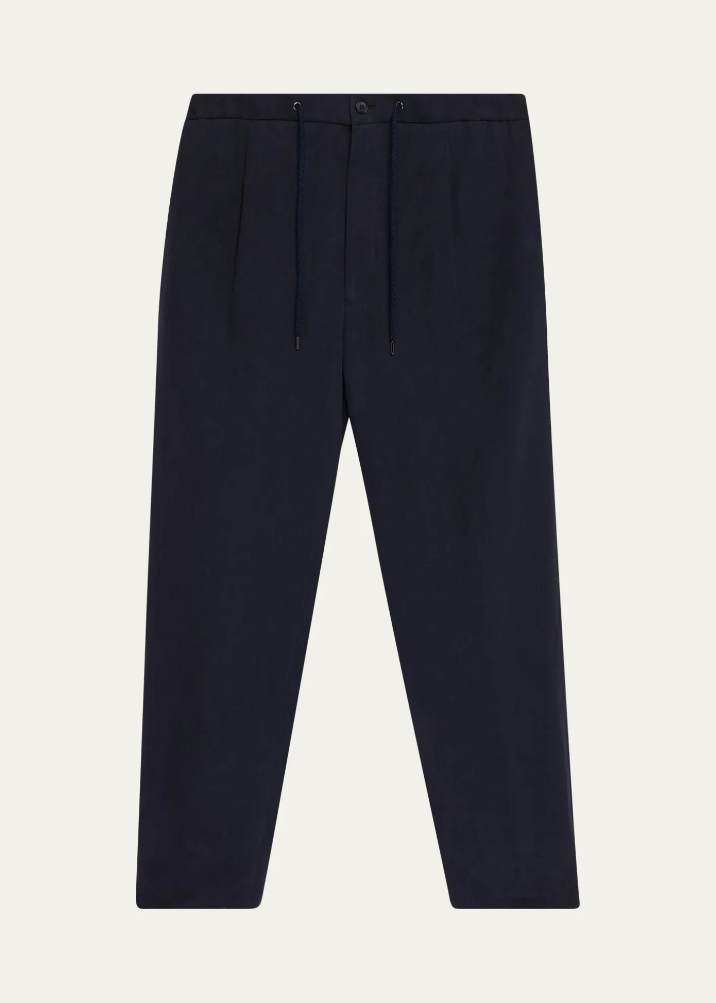 Giorgio ArmaniMen's Single-Pleat Linen Canvas Trousers