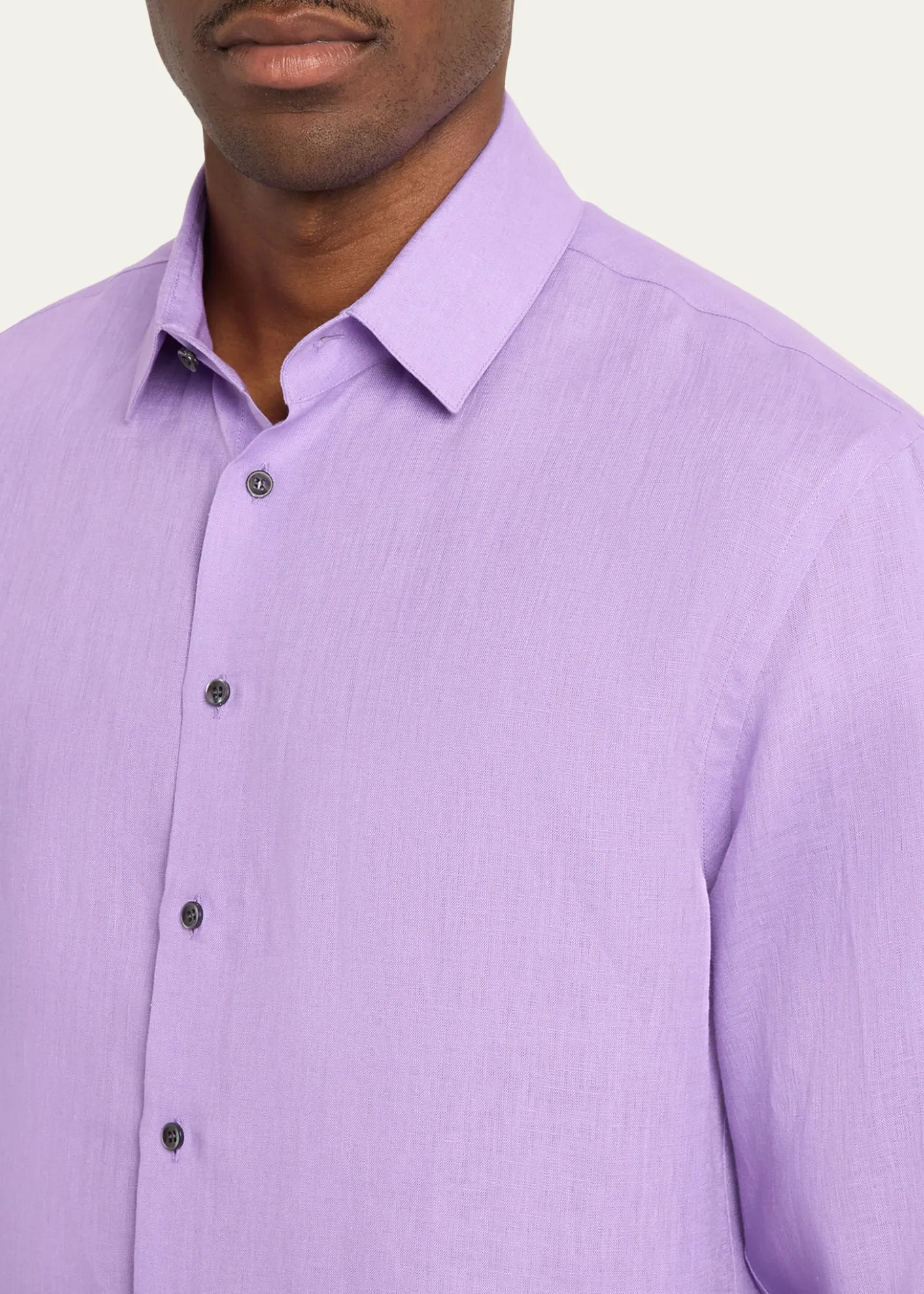 Giorgio ArmaniMen's Solid Linen Classic-Fit Sport Shirt
