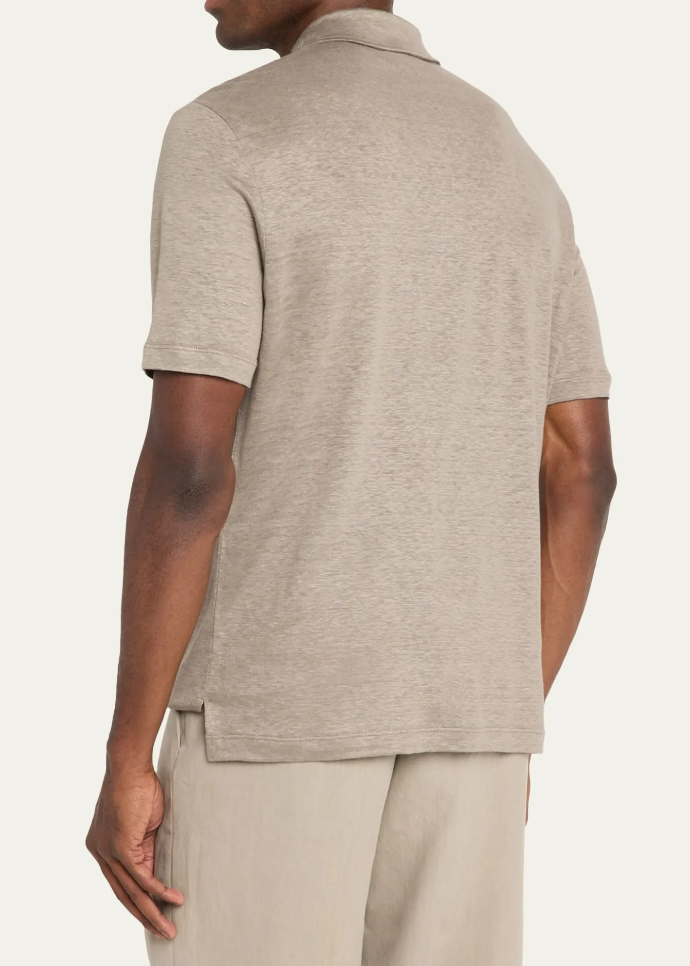 Giorgio ArmaniMen's Solid Linen Polo Shirt