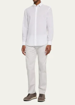 Giorgio ArmaniMen's Solid Seersucker Sport Shirt