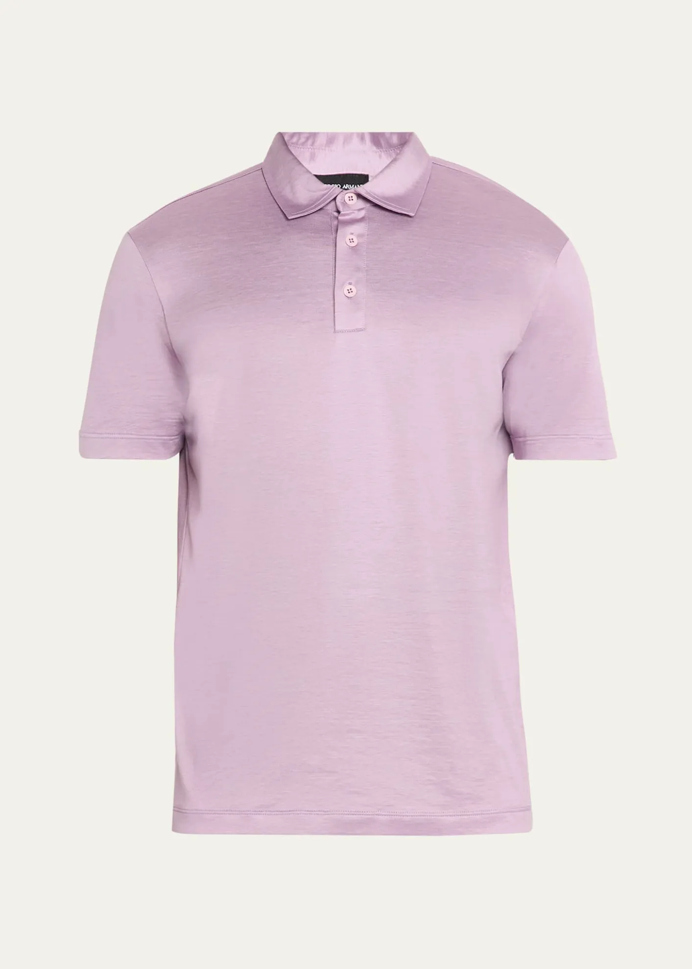 Giorgio ArmaniMen's Solid Silk and Cotton Polo Shirt