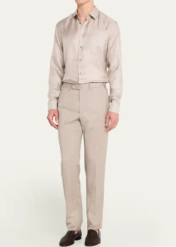 Giorgio ArmaniMen's Solid Silk Dress Shirt