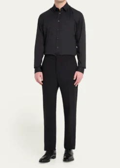 Giorgio ArmaniMen's Solid Stretch Poplin Sport Shirt