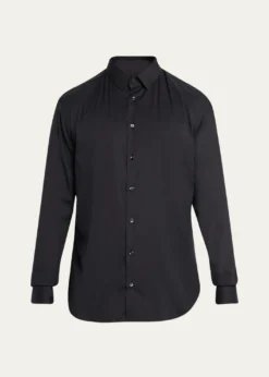 Giorgio ArmaniMen's Solid Stretch Poplin Sport Shirt