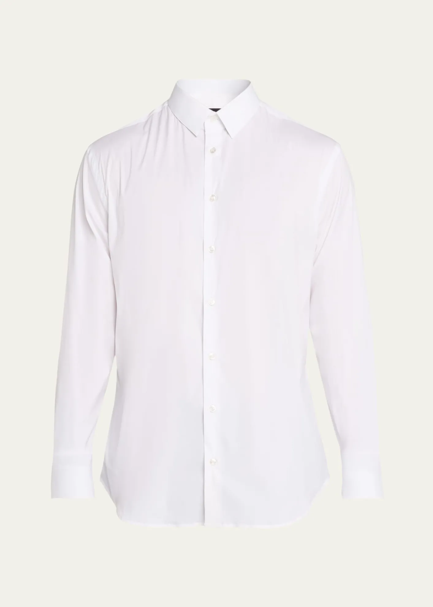 Giorgio ArmaniMen's Solid Stretch Poplin Sport Shirt
