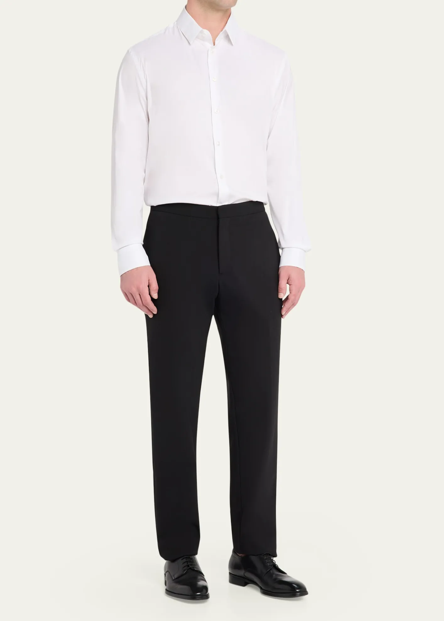 Giorgio ArmaniMen's Solid Stretch Poplin Sport Shirt