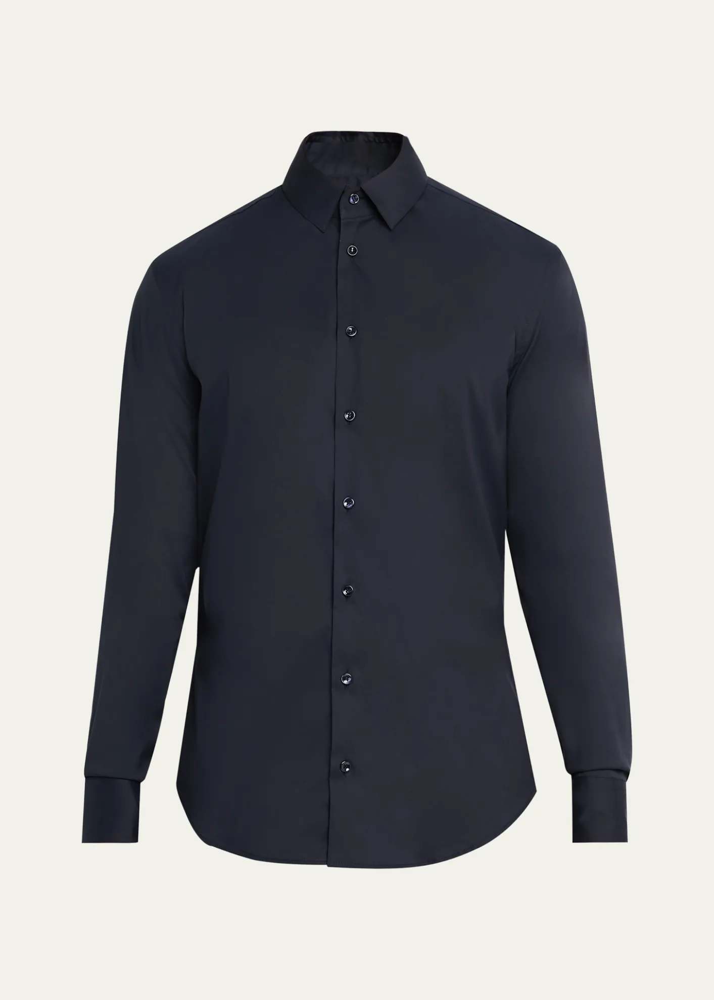 Giorgio ArmaniMen's Solid Stretch Poplin Sport Shirt