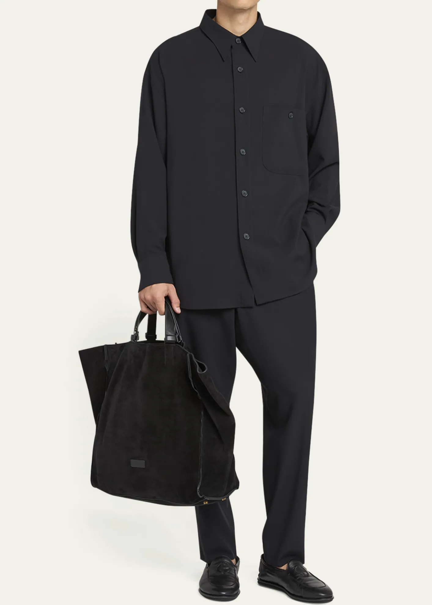 Giorgio ArmaniMen's Split Leather Tote Bag