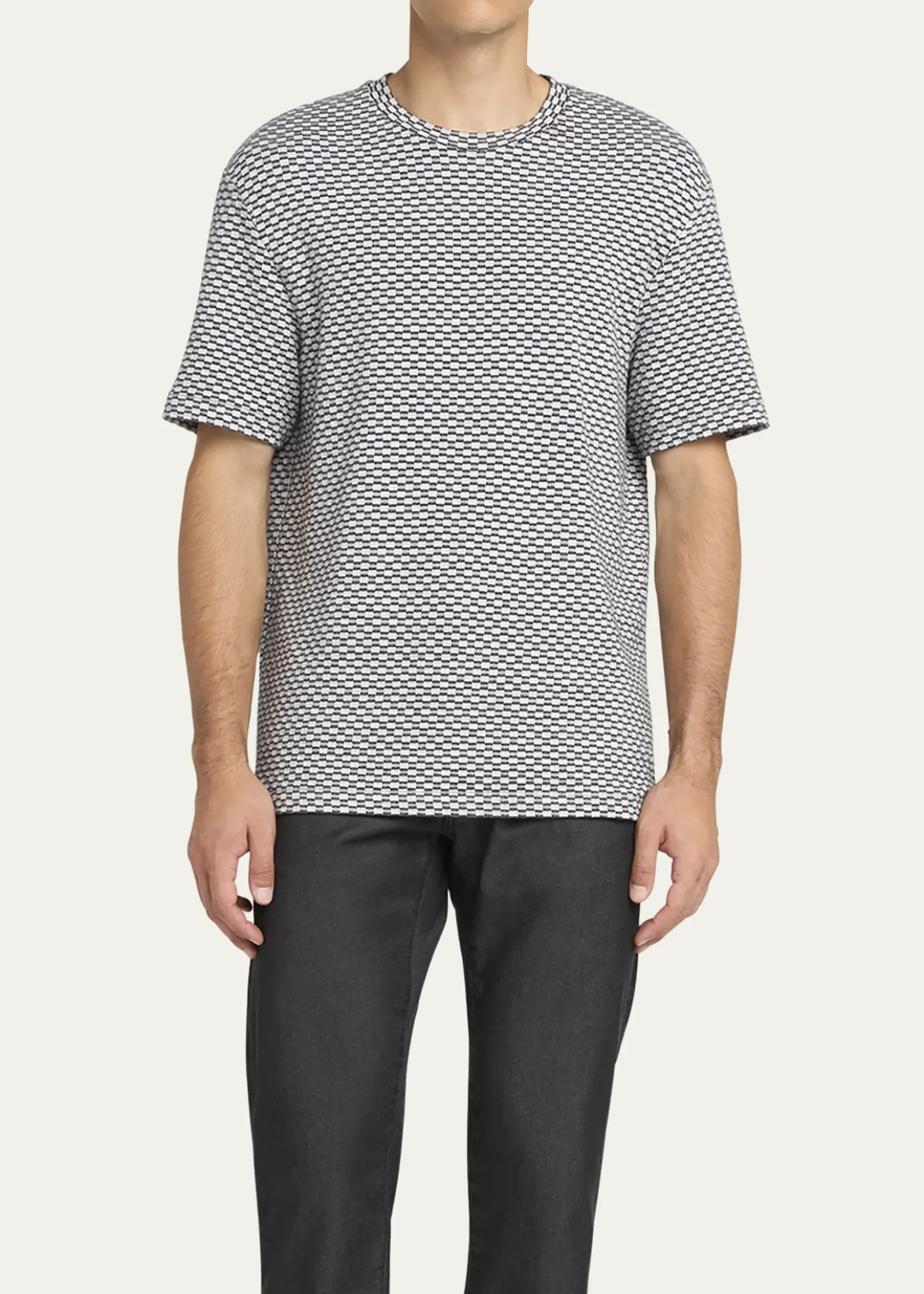 Giorgio ArmaniMen's Square Jersey Jacquard T-Shirt