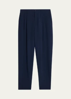 Giorgio ArmaniMen's Stretch Wool Seersucker Double-Pleat Trousers