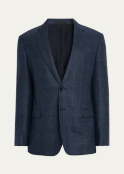 Giorgio ArmaniMen's Subtle Grid Wool Blend Sport Coat