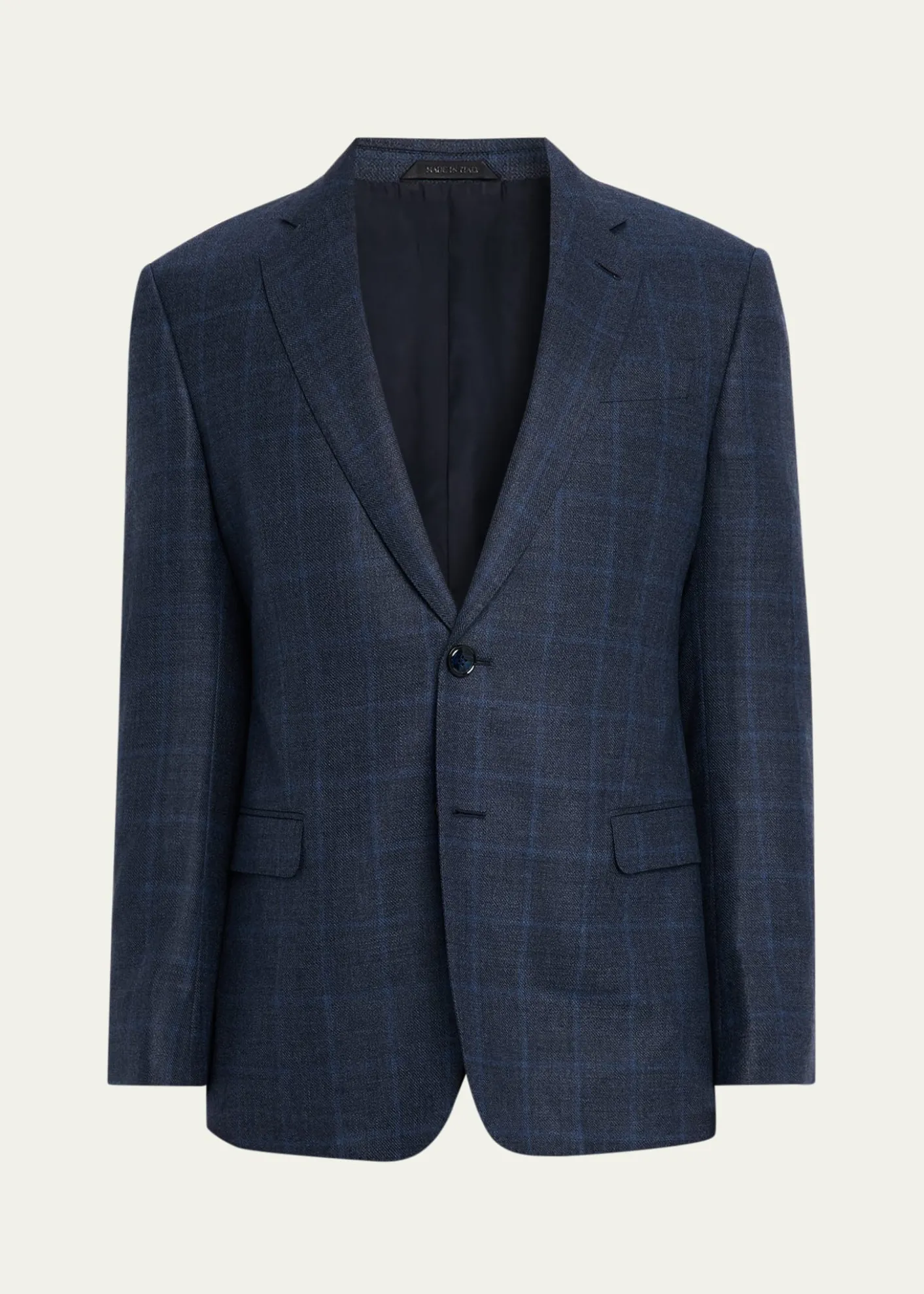 Giorgio ArmaniMen's Subtle Grid Wool Blend Sport Coat