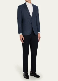 Giorgio ArmaniMen's Subtle Grid Wool Blend Sport Coat