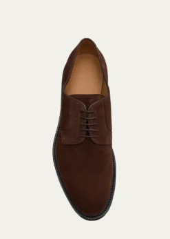 Giorgio ArmaniMen's Suede Rubber-Sole Derby Shoes
