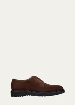 Giorgio ArmaniMen's Suede Rubber-Sole Derby Shoes