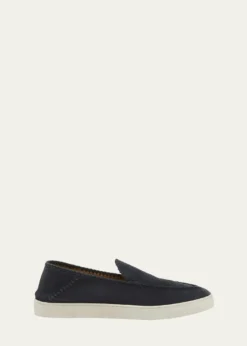 Giorgio ArmaniMen's Suede Sneaker-Sole Loafers