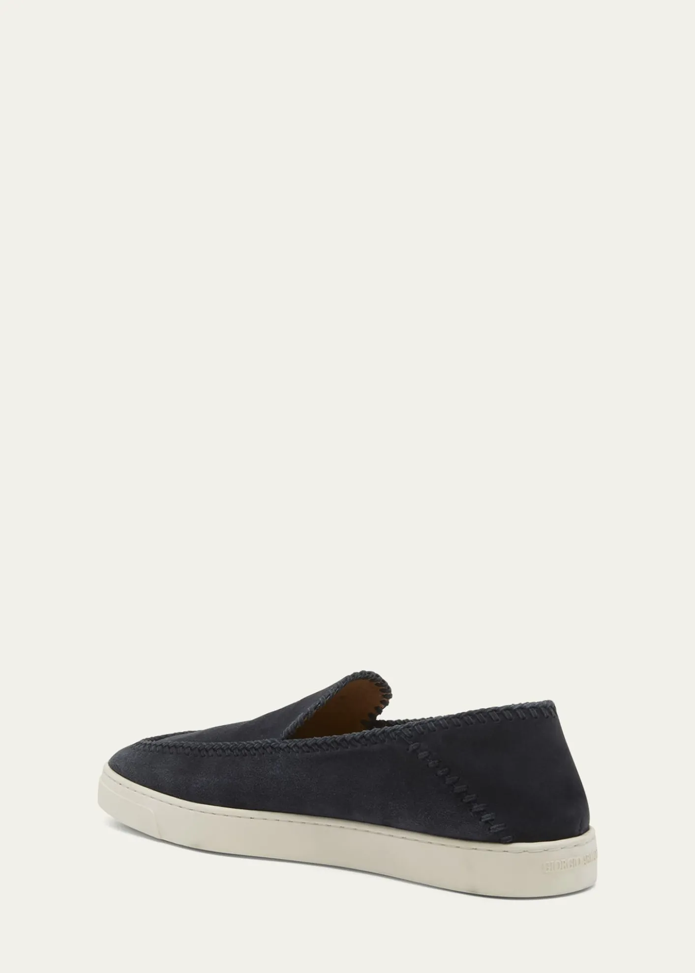 Giorgio ArmaniMen's Suede Sneaker-Sole Loafers