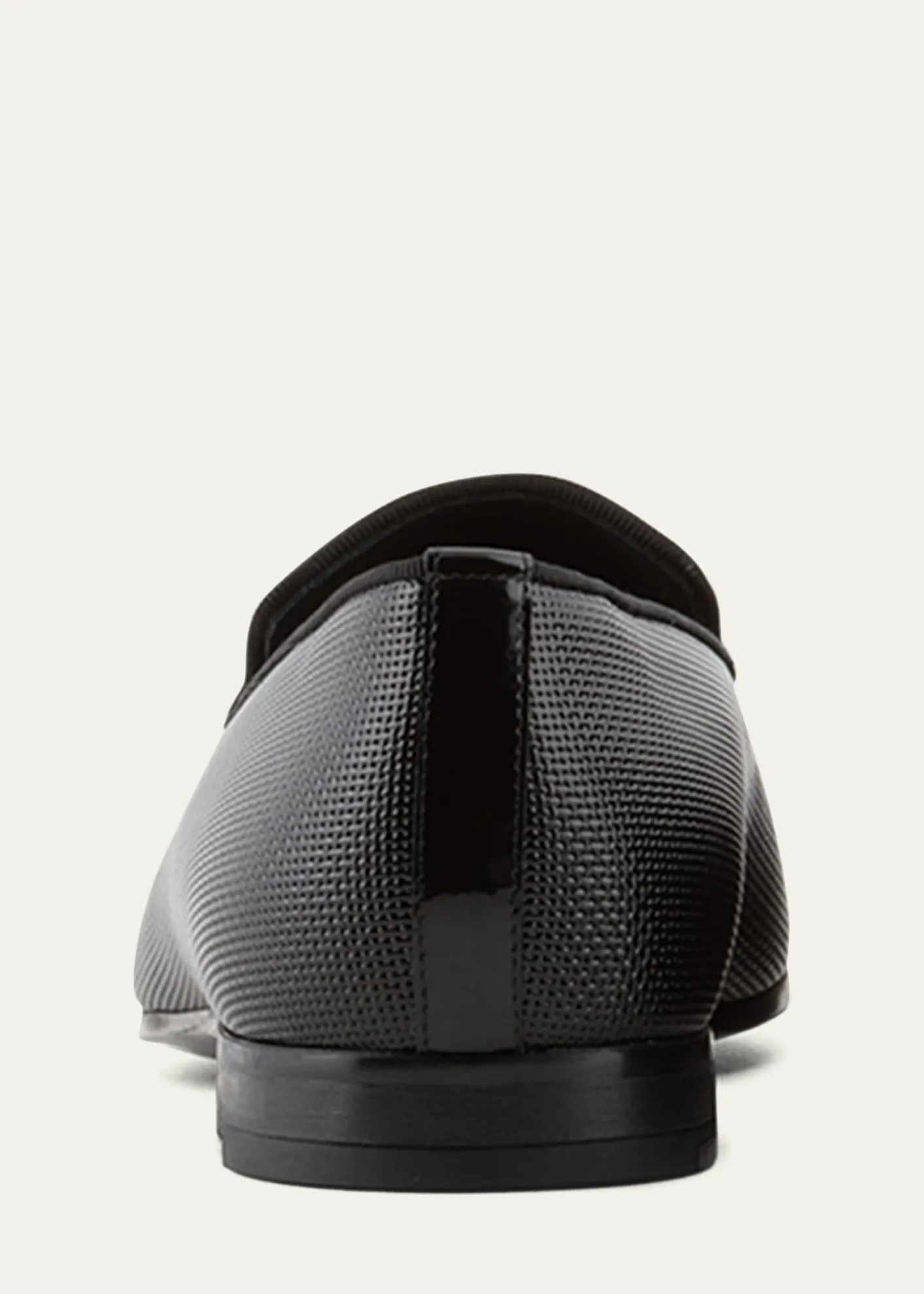 Giorgio ArmaniMen's Textured Leather Grosgrain-Trim Loafers