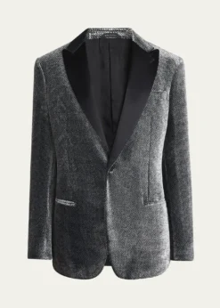 Giorgio ArmaniMen's Velvet-Effect Peak Lapel Dinner Jacket