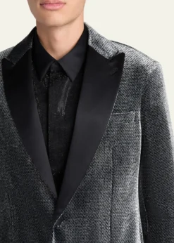 Giorgio ArmaniMen's Velvet-Effect Peak Lapel Dinner Jacket