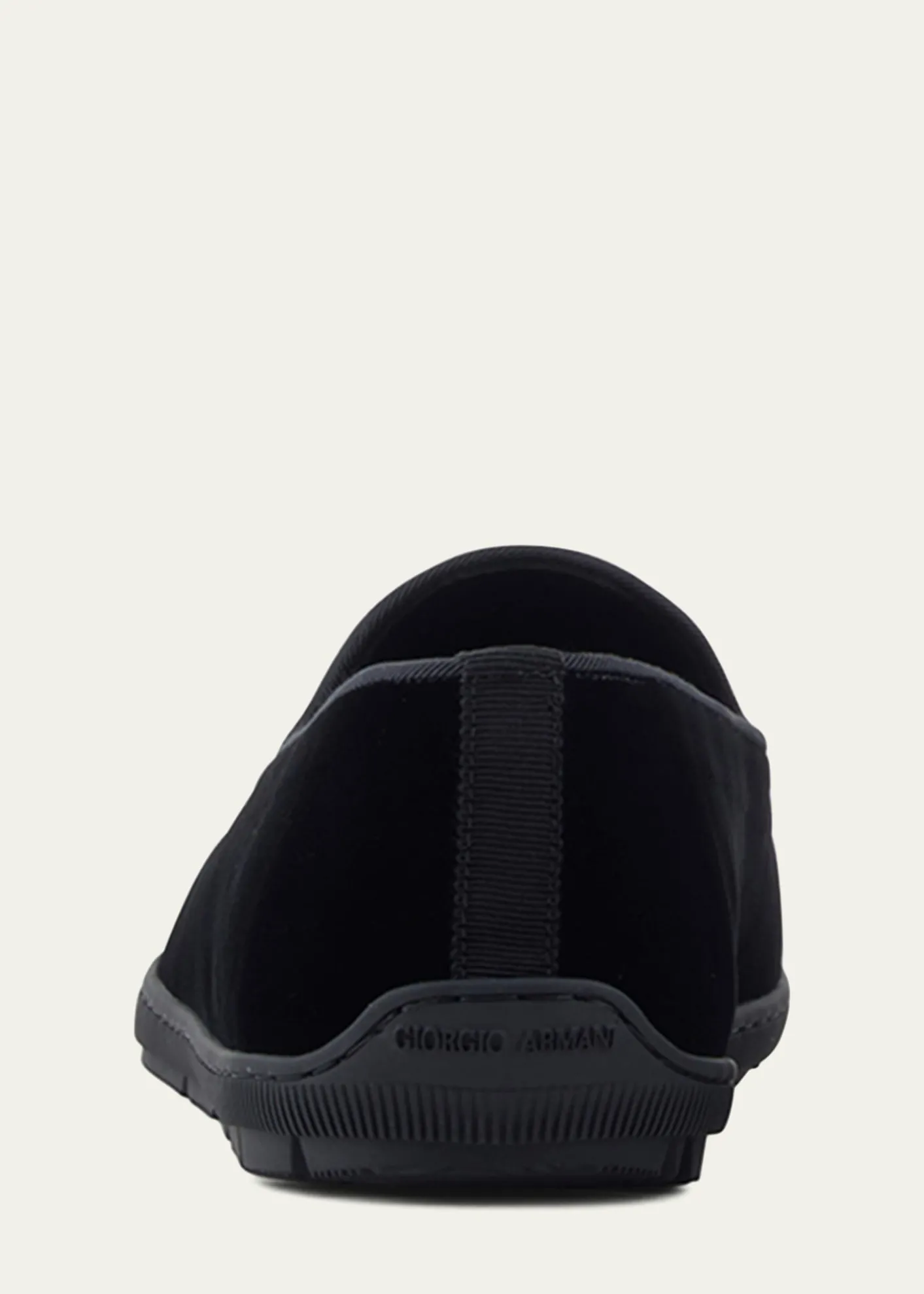 Giorgio ArmaniMen's Velvet Rubber-Sole Slipper Loafers