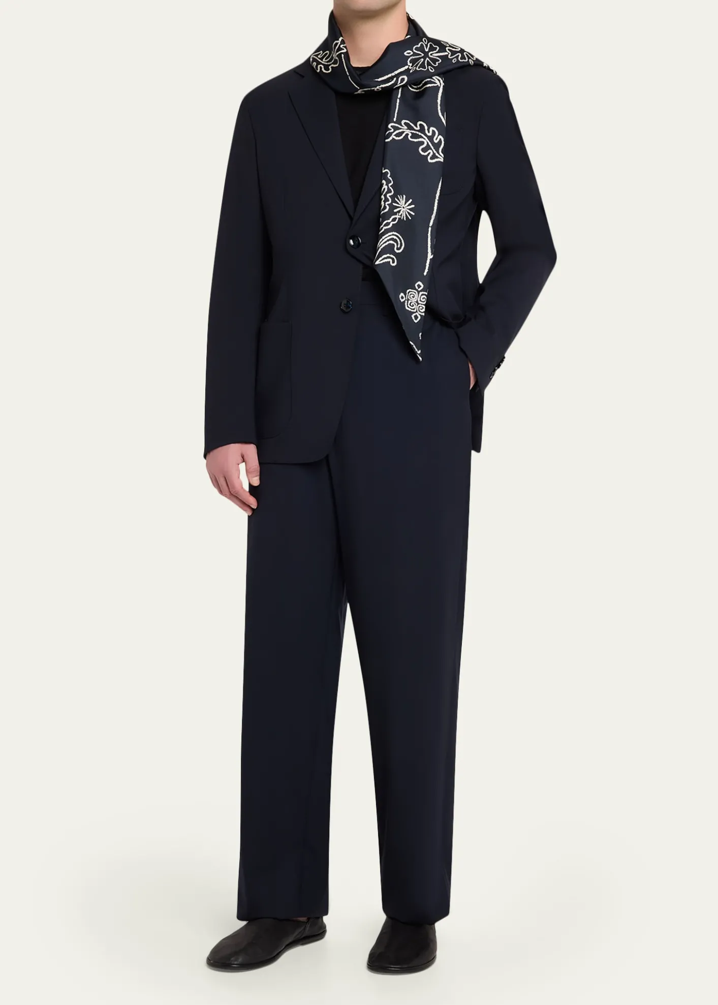 Giorgio ArmaniMen's Virgin Wool Flat Front Trousers