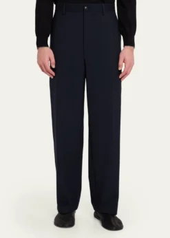 Giorgio ArmaniMen's Virgin Wool Flat Front Trousers