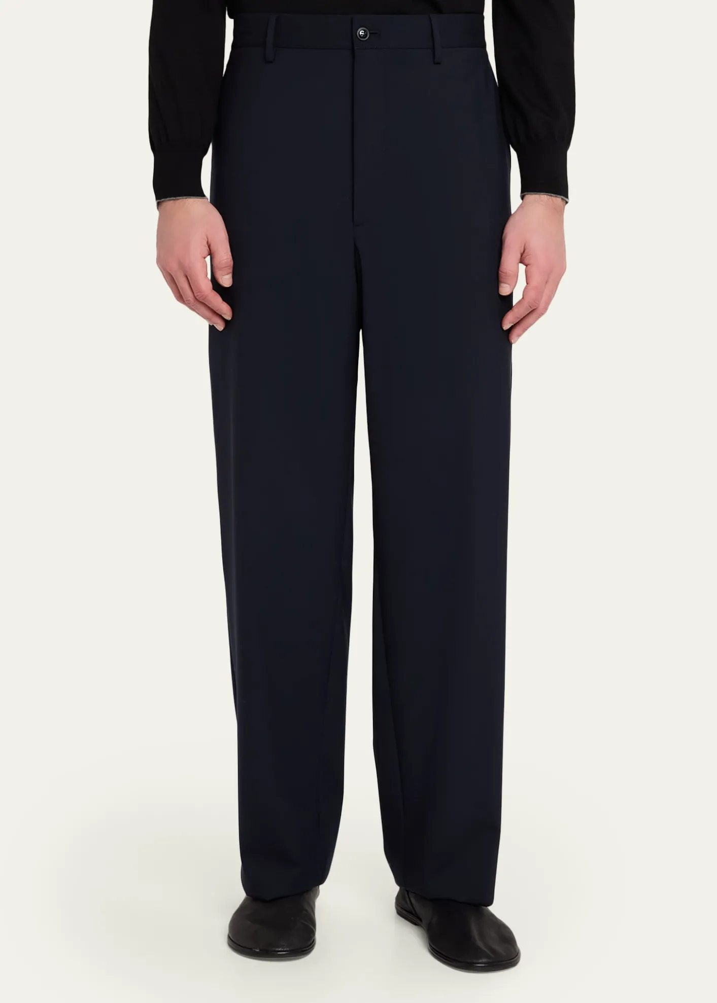 Giorgio ArmaniMen's Virgin Wool Flat Front Trousers