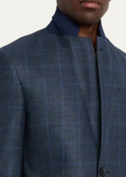 Giorgio ArmaniMen's Wool and Cashmere Soft Check Sport Coat