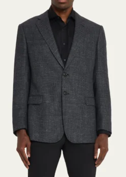 Giorgio ArmaniMen's Wool Blend Melange Two-Button Sport Coat