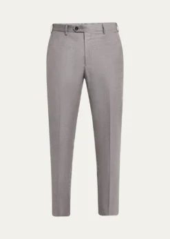 Giorgio ArmaniMen's Wool Flat-Front Trousers