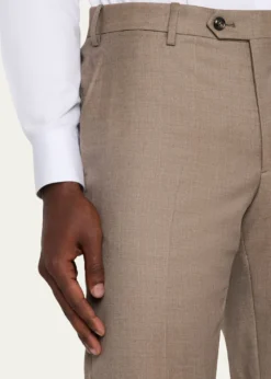 Giorgio ArmaniMen's Wool Sharkskin Flat Front Trousers