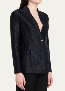 Giorgio ArmaniMetallic Raffia Single-Breasted Jacket