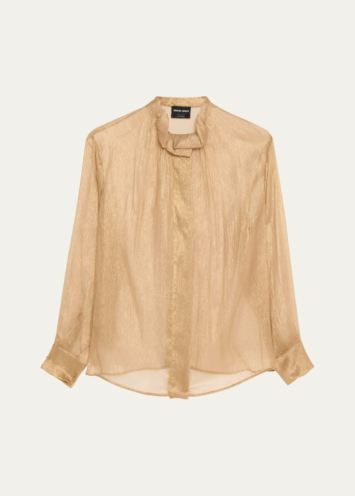 Giorgio ArmaniMetallic Silk Button-Down Shirt