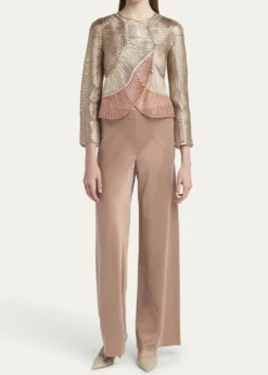 Giorgio ArmaniMetallic Soutache Two-Tone Leather Jacket