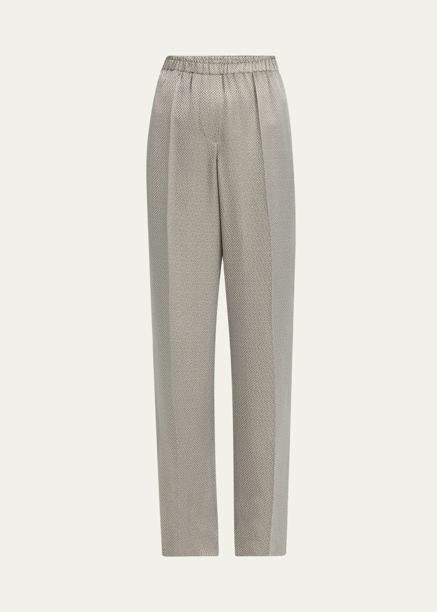 Giorgio ArmaniMicro Jacquard Straight-Leg Pull-On Trousers