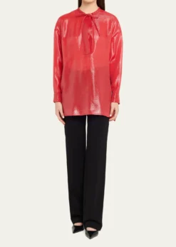 Giorgio ArmaniOversized Shiny Silk-Blend Tunic
