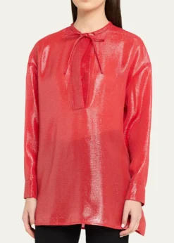 Giorgio ArmaniOversized Shiny Silk-Blend Tunic