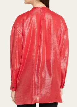 Giorgio ArmaniOversized Shiny Silk-Blend Tunic