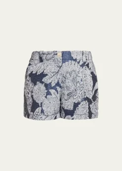 Giorgio ArmaniPaisley High-Rise Shorts