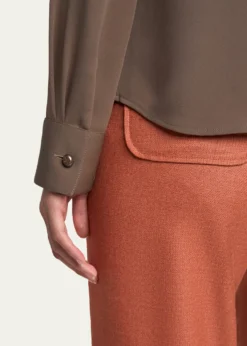 Giorgio ArmaniPearly Buttoned Silk Georgette Shirt