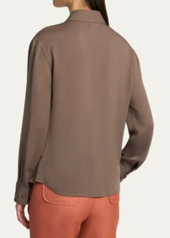 Giorgio ArmaniPearly Buttoned Silk Georgette Shirt