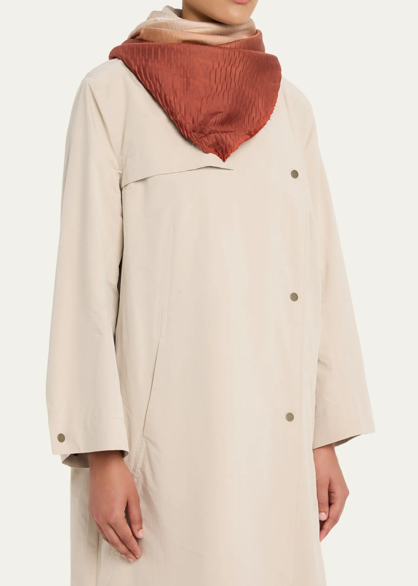 Giorgio ArmaniPleated Ombre Silk Stole, 35.4"