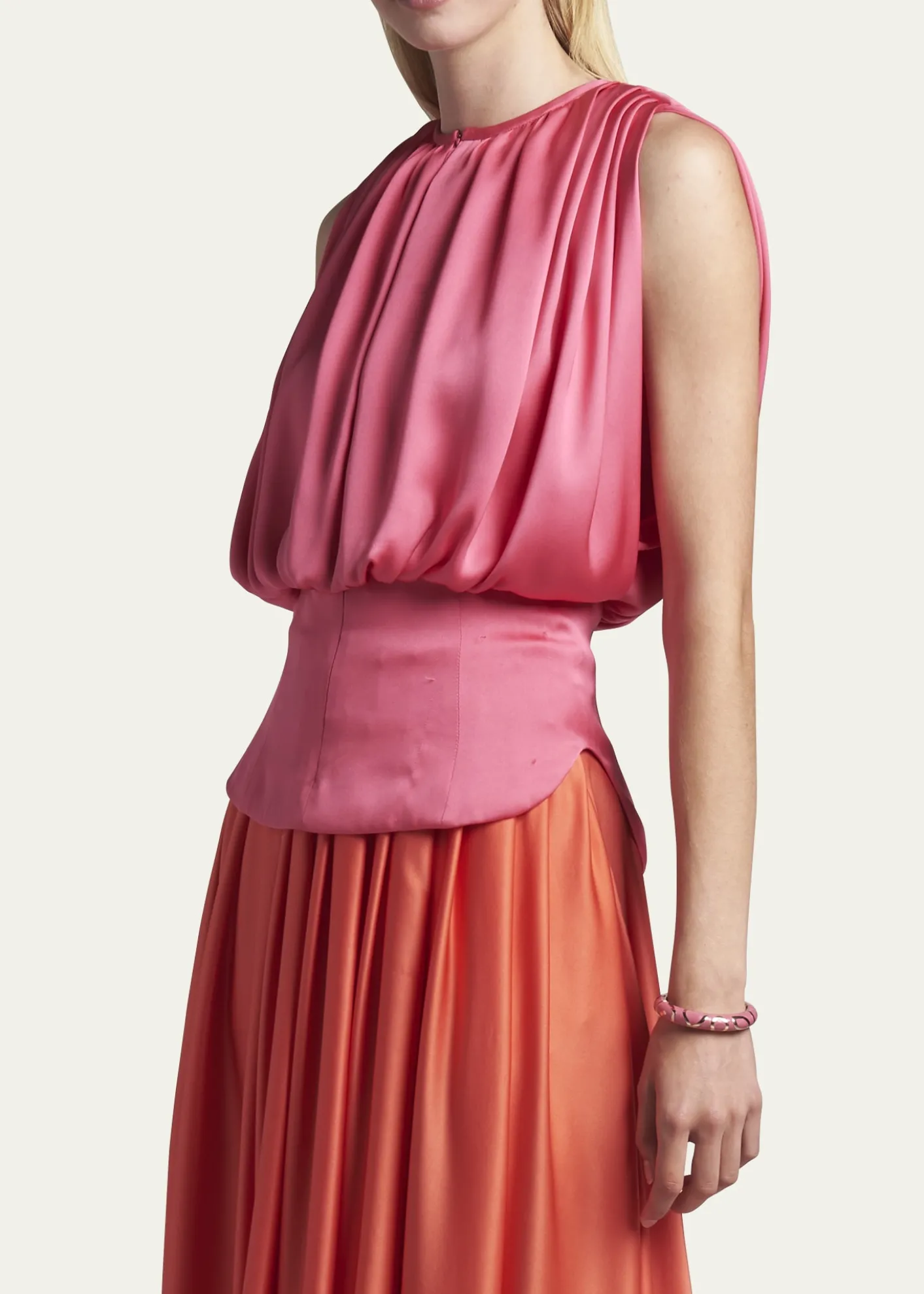 Giorgio ArmaniPleated Silk Balloon Tank