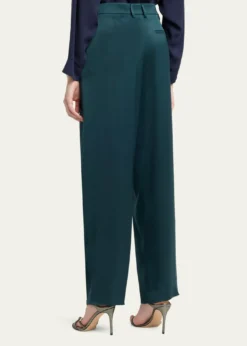Giorgio ArmaniPleated Silk Straight-Leg Trousers