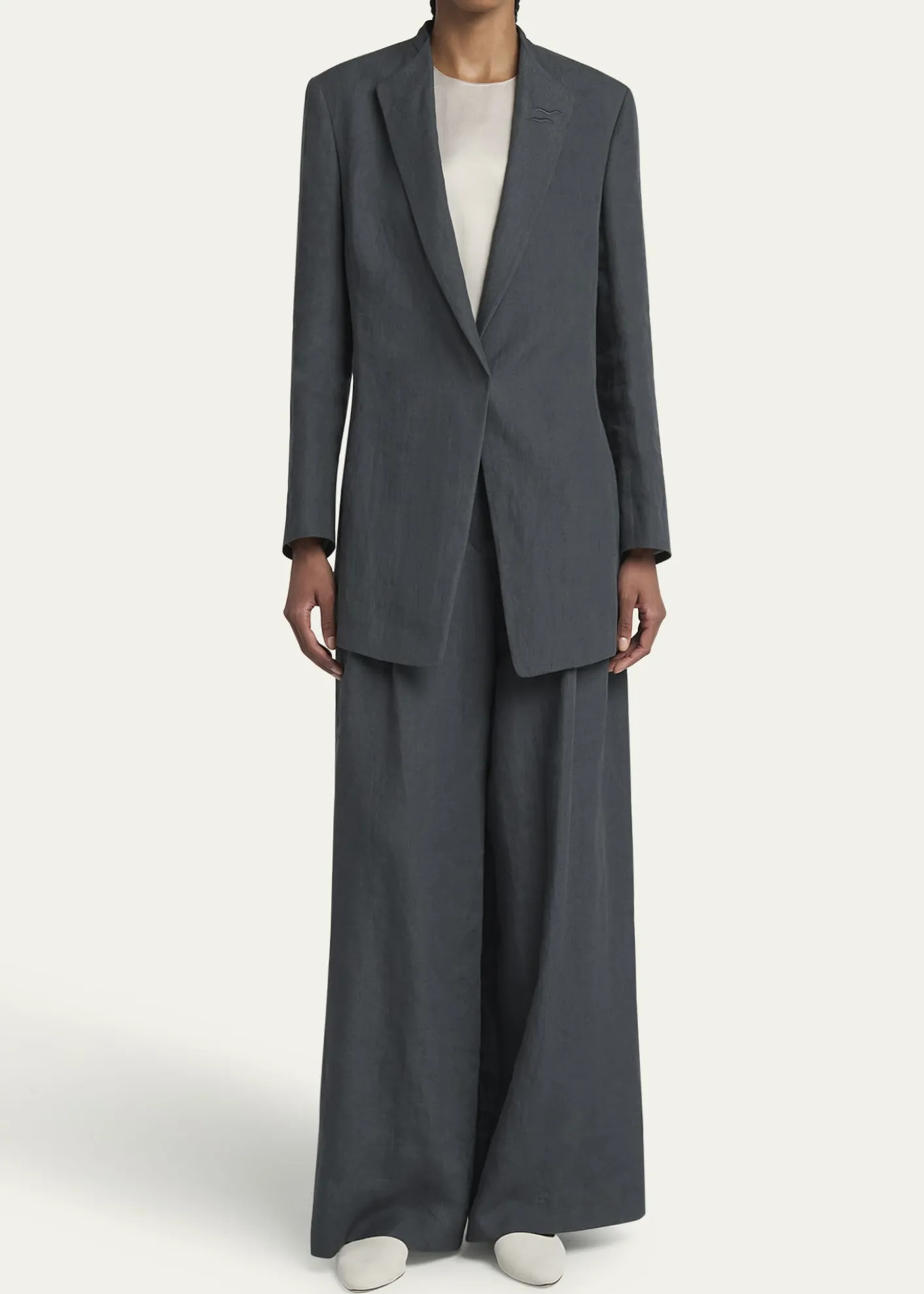 Giorgio ArmaniPleated Wide-Leg Linen Trousers