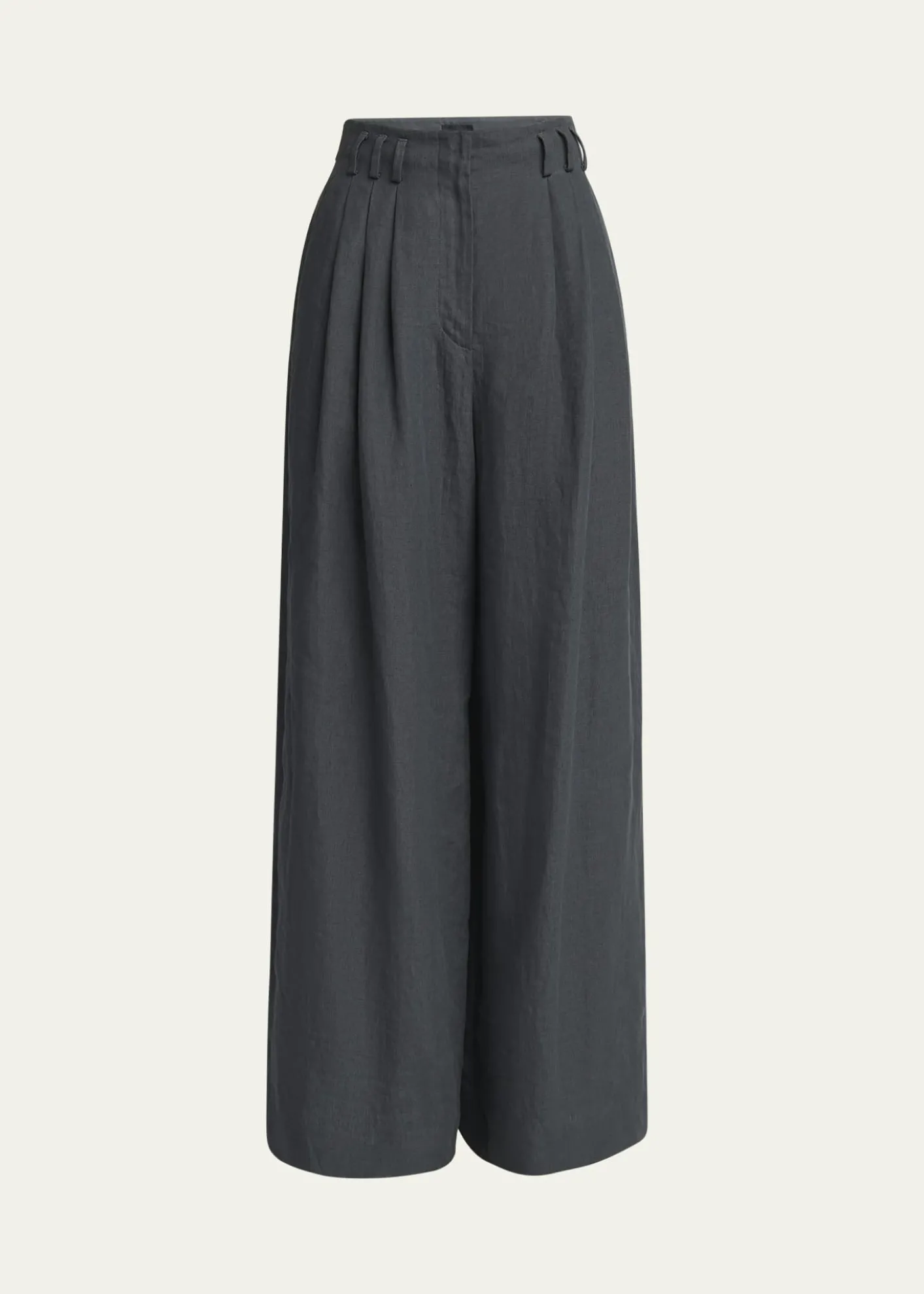 Giorgio ArmaniPleated Wide-Leg Linen Trousers